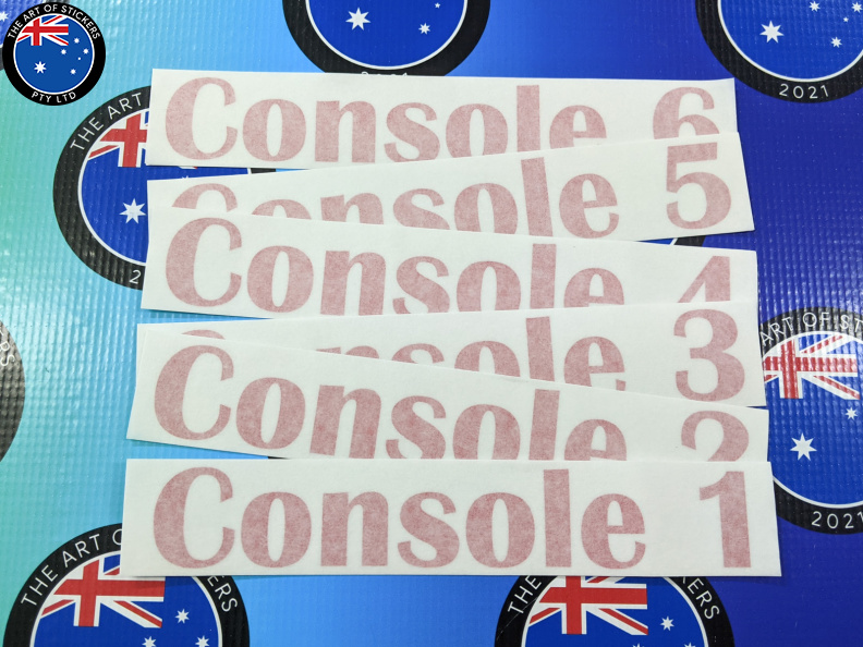 Custom Vinyl Cut Console Number Lettering Business Stickers