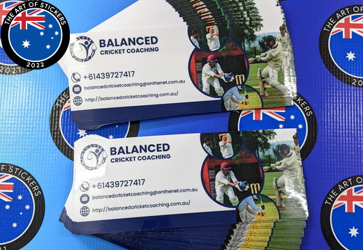 Bulk Custom Printed Contour Cut Die-Cut Balanced Cricket Coaching Vinyl Business Stickers