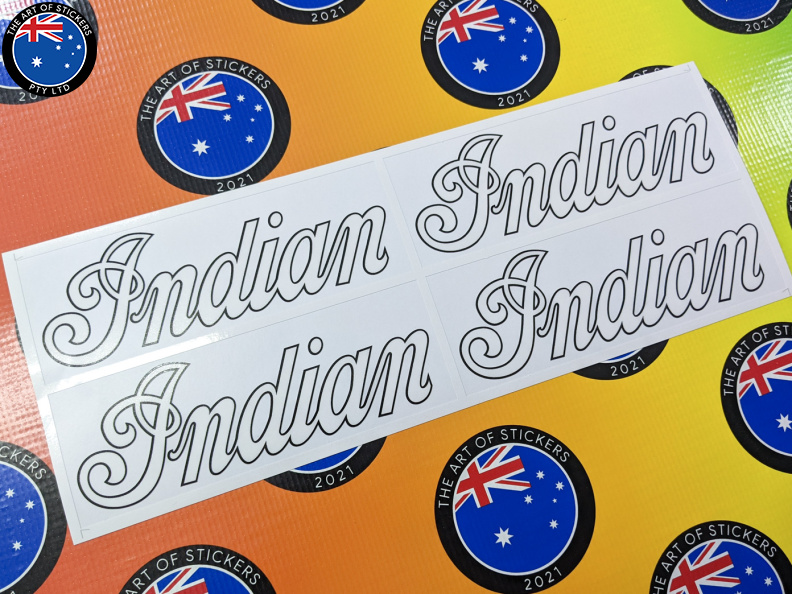 Custom Printed Contour Cut Indian Motorcycles Vinyl Business Logo Stickers