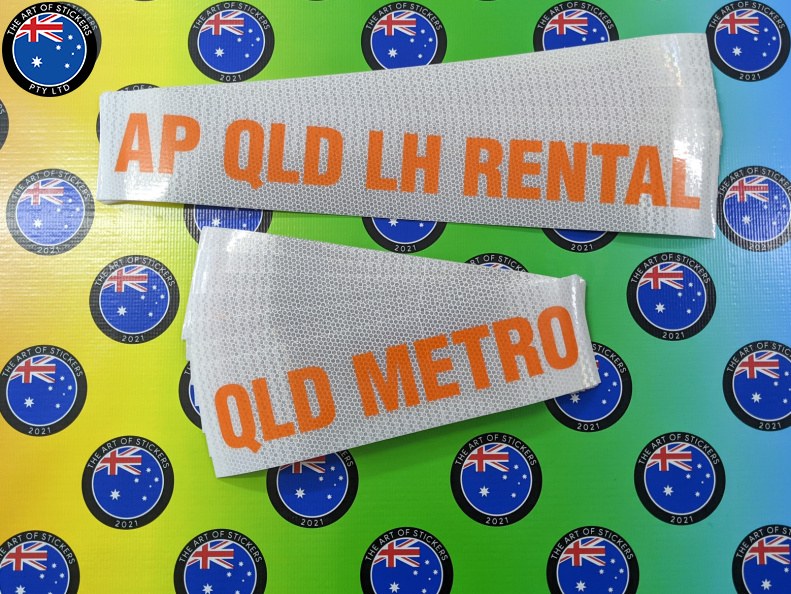 Custom Printed Contour Cut Qld Metro Ap Qld LH Rental Reflective Vinyl Business Stickers