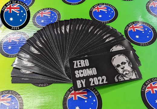 Bulk Custom Printed Contour Cut Die-Cut Zero Scomo 2022 Vinyl Political Stickers