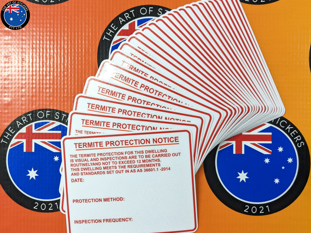 Bulk Catalogue Printed Contour Cut Die-Cut Termite Protection Vinyl Business Writable Label Stickers