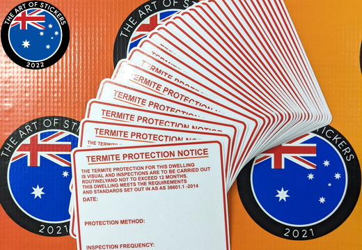Bulk Catalogue Printed Contour Cut Die-Cut Termite Protection Vinyl Business Writeable Label Stickers