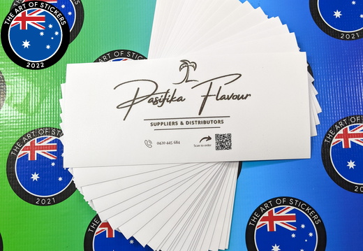 Bulk Custom Printed Contour Cut Die-Cut Pasifika Flavour Suppliers and Distributors Vinyl Business Logo Stickers