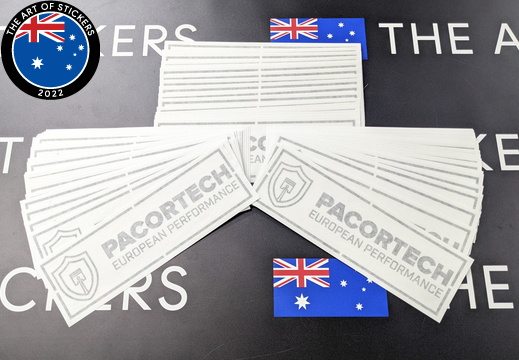 Custom Vinyl Cut Lettering Pacortech European Performance Business Logo Stickers