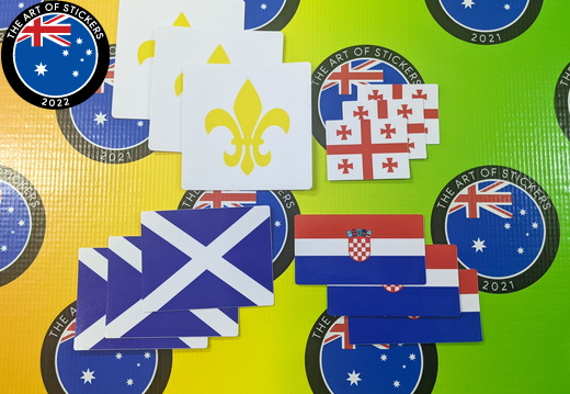 Catalogue Printed Contour Cut Die-Cut Scotland Croatia Georgia Vinyl Flag Stickers