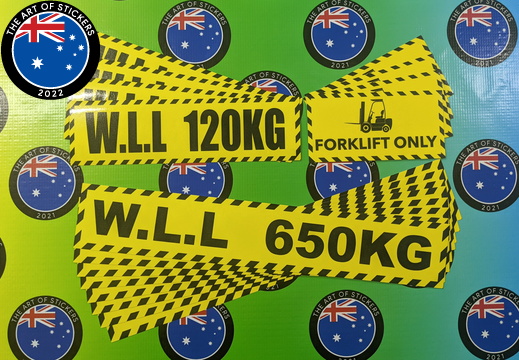 Bulk Catalogue Printed Contour Cut Die-Cut Working Load Limit Vinyl Business Safety Stickers