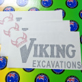 Custom Vinyl Cut Viking Excavations Business Logo Decal Stickers
