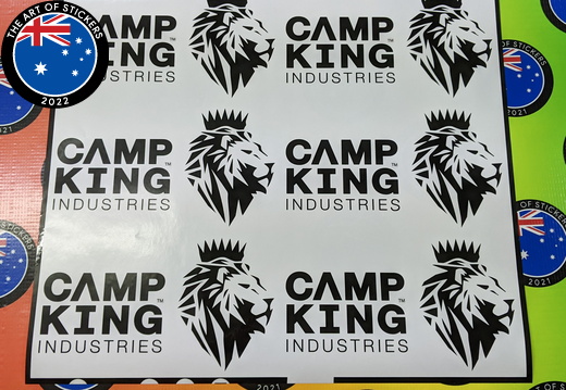 Custom Vinyl Cut Camp King Business Logo Lettering Stickers