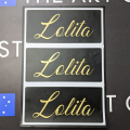 Custom Layered Gold & Matt Black Vinyl Cut Lolita Business Lettering Stickers