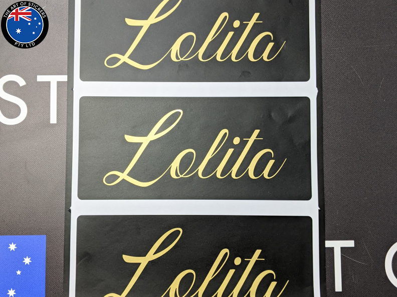 Custom Layered Gold & Matt Black Vinyl Cut Lolita Business Lettering Stickers