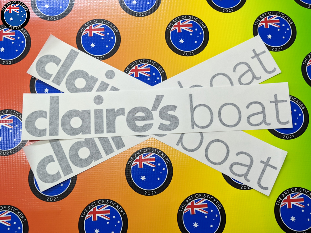 Custom Vinyl Cut Lettering Claire's Boat Decal Stickers