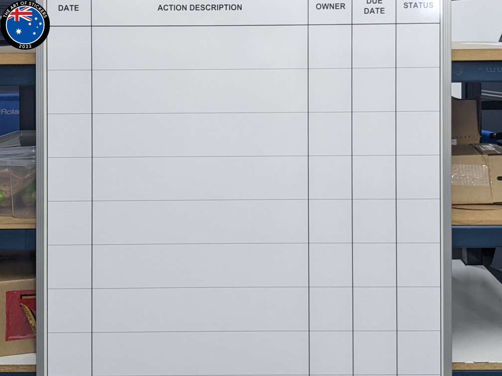 Custom Printed Dry Erase Laminated Quantem Daily Operations Meeting Business Whiteboard