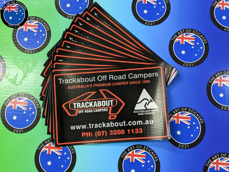 Custom Printed Trackabout off Road Campers Business Banner Labels