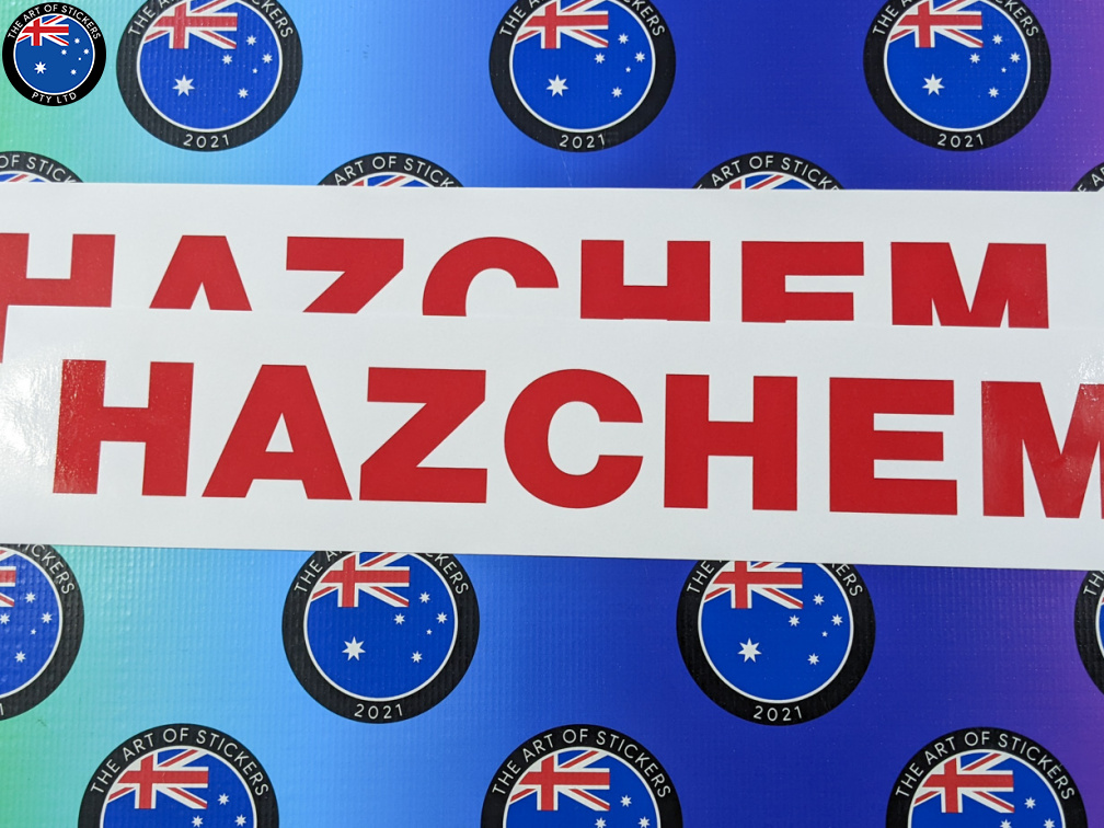 Catalogue Printed Contour Cut Die Cut Hazchem Vinyl Business Safety Stickers