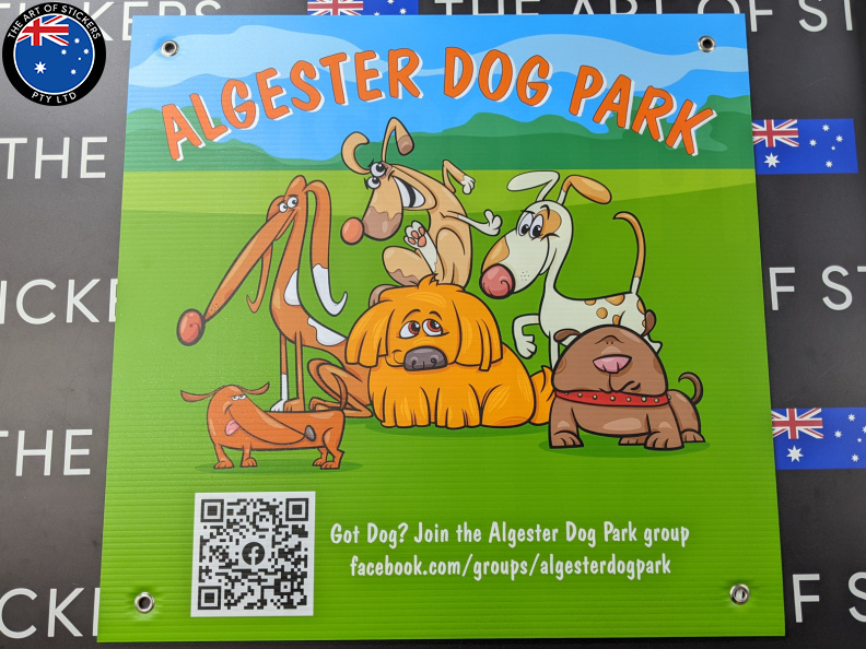 Custom Printed Algester Dog Park Facebook Group Corflute Signage