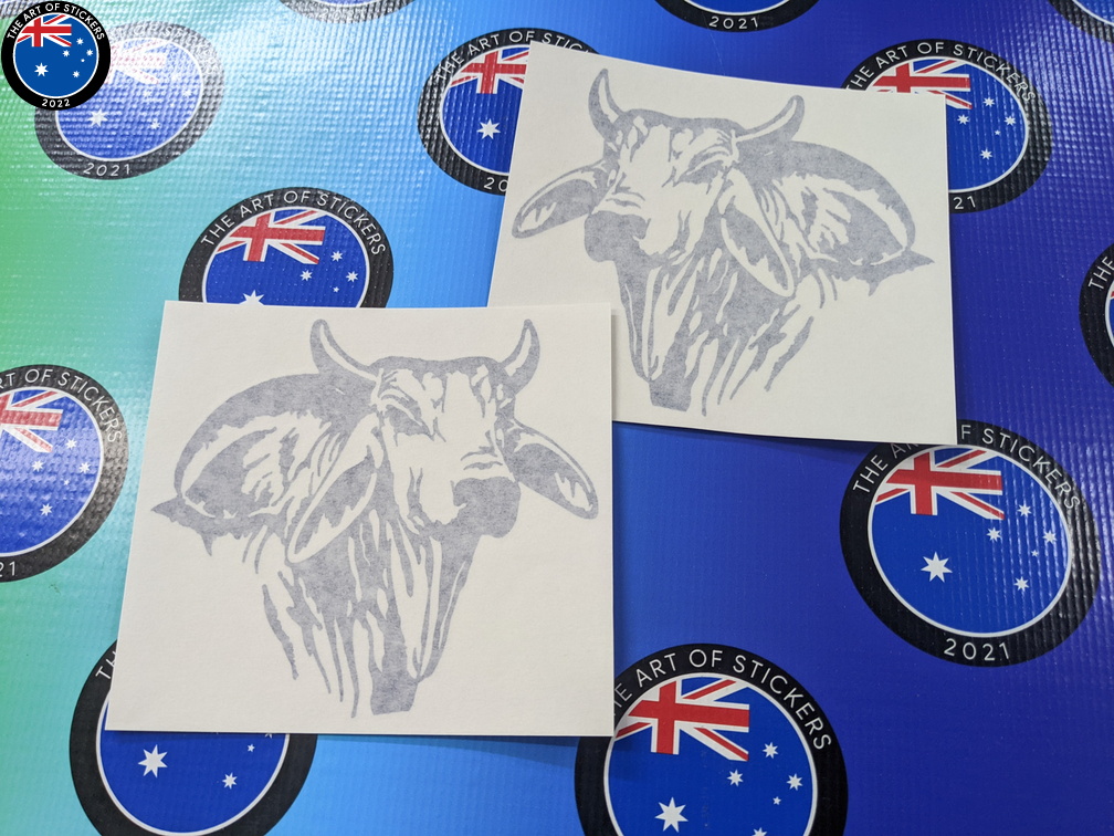 Custom Vinyl Cut Mirrored Cattle Stickers