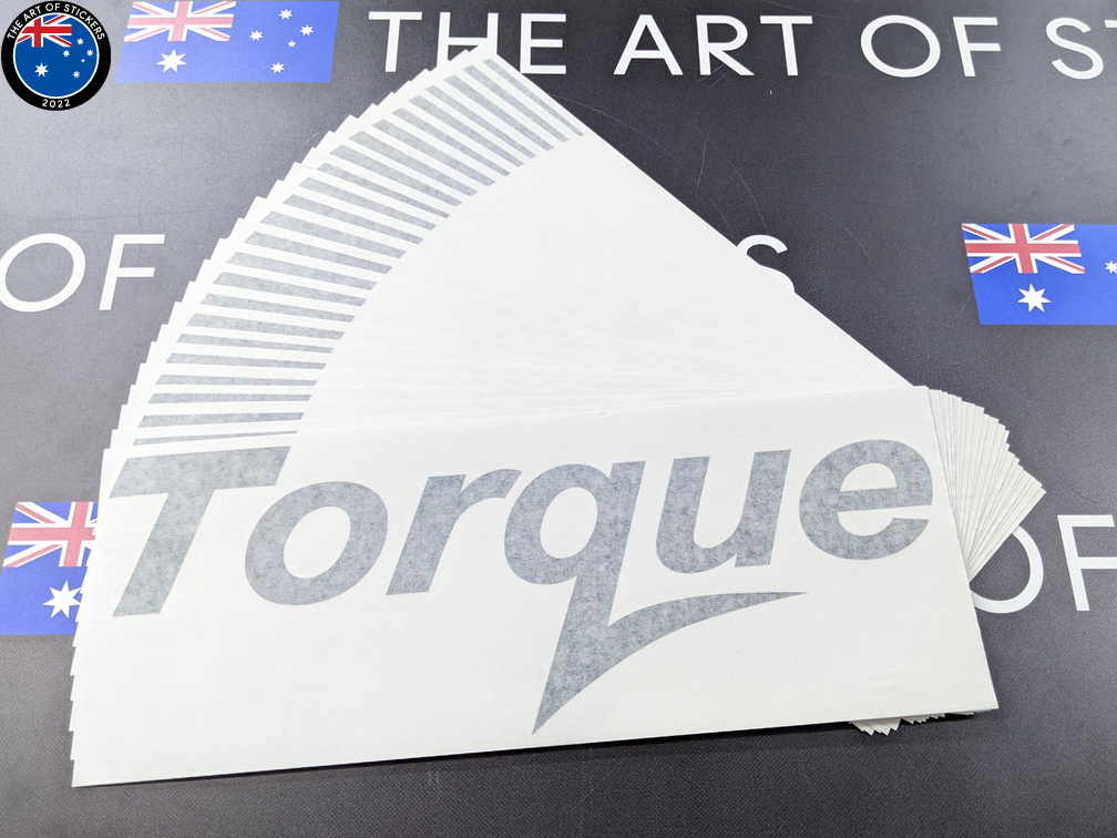 Custom Vinyl Cut Torque Lettering Business Logo Stickers