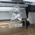 Custom Printed Contour Cut Die-Cut Slotherine White Ink on Clear Vinyl Business Logo Stickers