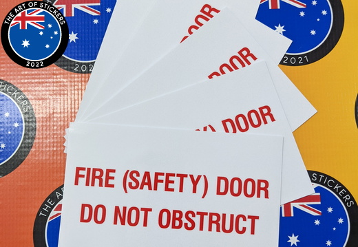 Custom Printed Contour Cut Die-Cut Fire Safety Door Vinyl Business Safety Signage Stickers