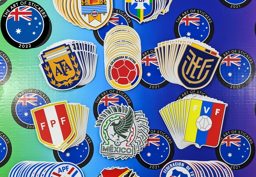 Bulk Various Custom Printed Contour Cut Die-Cut South American Football League Vinyl Business Logo Stickers
