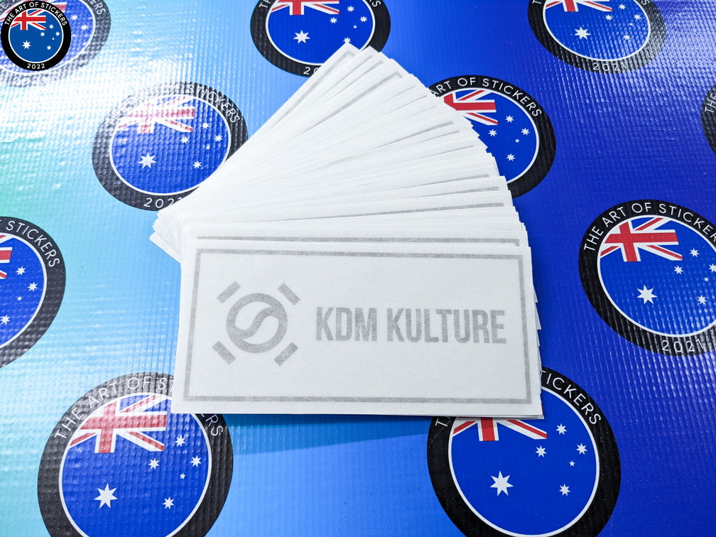 Bulk Custom Vinyl Cut KDM Kulture Lettering Business Logo Stickers