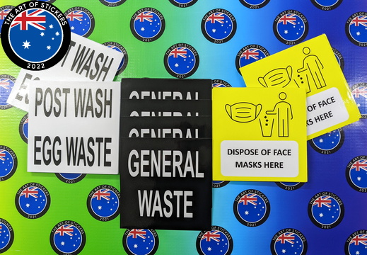 Bulk Custom Printed Contour Cut Die-Cut Waste Management Vinyl Business Signage Stickers