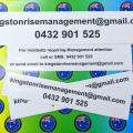 Custom Printed Contour Cut Kingston Rise Management Vinyl Business Contact Signage Stickers