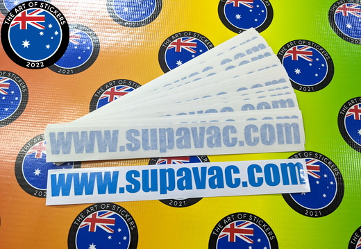 Bulk Custom Printed Contour Cut Supavac Reflective Vinyl Business Web Address Stickers