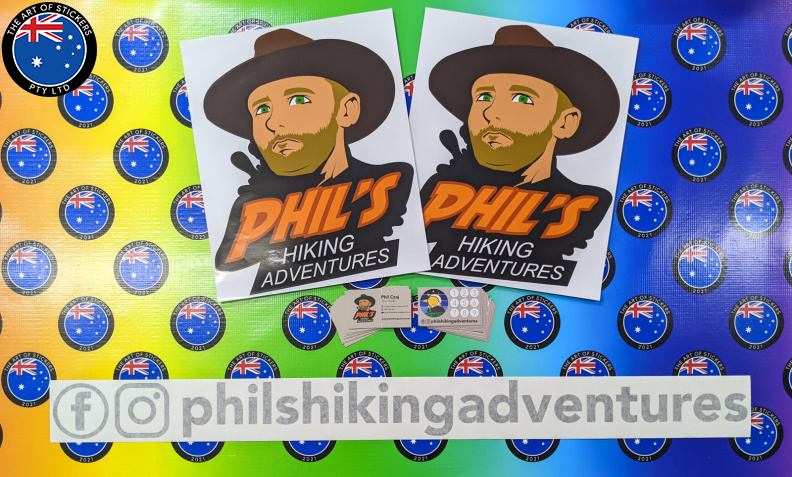 220302-custom-mixed-printed-and-vinyl-cut-phil's-hiking-adventure-stickers-with-business-cards.jpg