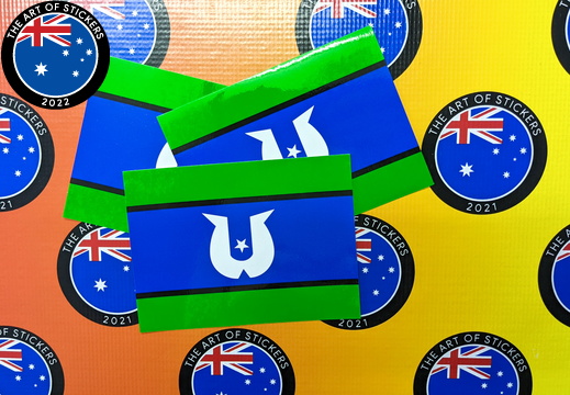 Catalogue Printed Contour Cut Die-Cut Torres Strait Islander Vinyl Flag Stickers
