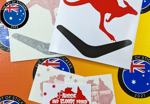 Custom Printed Contour Cut Australian Iconography Vinyl Stickers