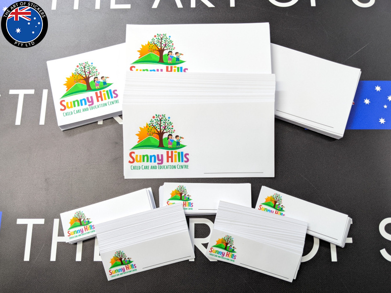 Bulk Custom Printed Contour Cut Die-Cut Sunny Hills Child Care Vinyl Business Logo Stickers