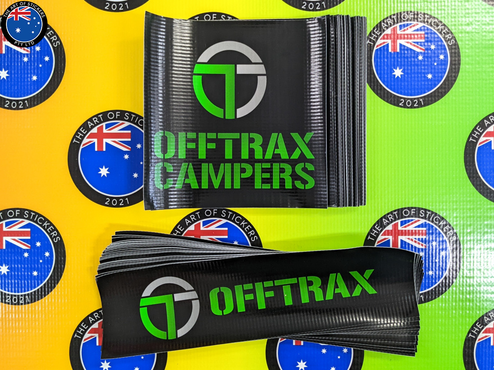 Custom Printed Offtrax Campers Business Logo Banner Labels
