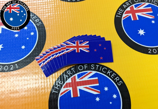 Catalogue Printed Contour Cut Die-Cut New Zealand Flag Vinyl Stickers
