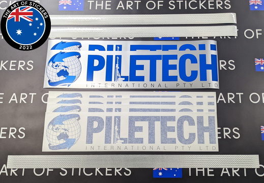 Custom Mixed Printed Contour Cut Piletech Business Logo Stickers and Vehicle Magnets with Reflective Strips