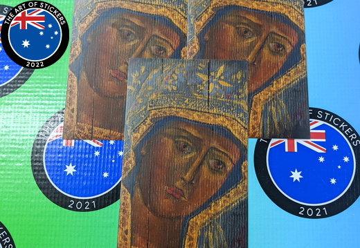 Custom Printed Contour Cut Die-Cut Byzantine Mary Artwork Vinyl Stickers