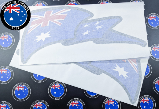 Catalogue Printed Contour Cut Waving Australian Flag Vinyl Stickers