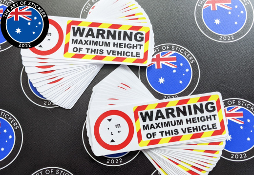 Catalogue Printed Contour Cut Die-Cut Warning Maximum Height of Vehicle Vinyl Stickers