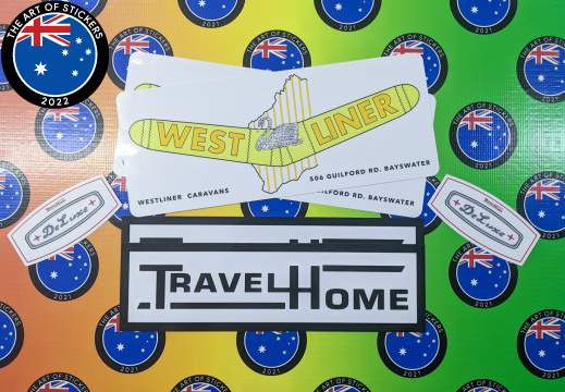 Custom Printed Contour Cut Die-Cut Travel Home and Westliner Caravan Vinyl Business Logo Stickers
