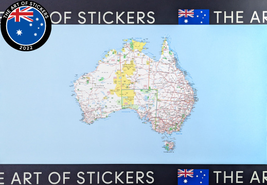 Catalogue Printed Die-Cut Map of Australia Panel Vinyl Sticker