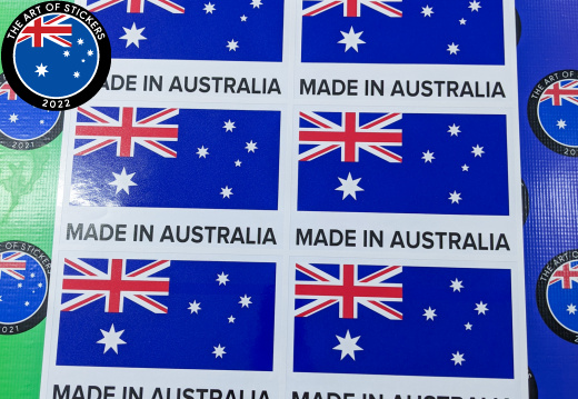 Custom Printed Contour Cut Australia Flag Made in Australia Vinyl Business Stickers