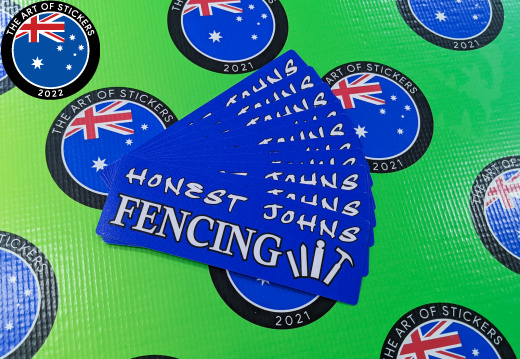 Custom Printed Contour Cut Die-Cut Honest Johns Fencing Vinyl Business Logo Stickers