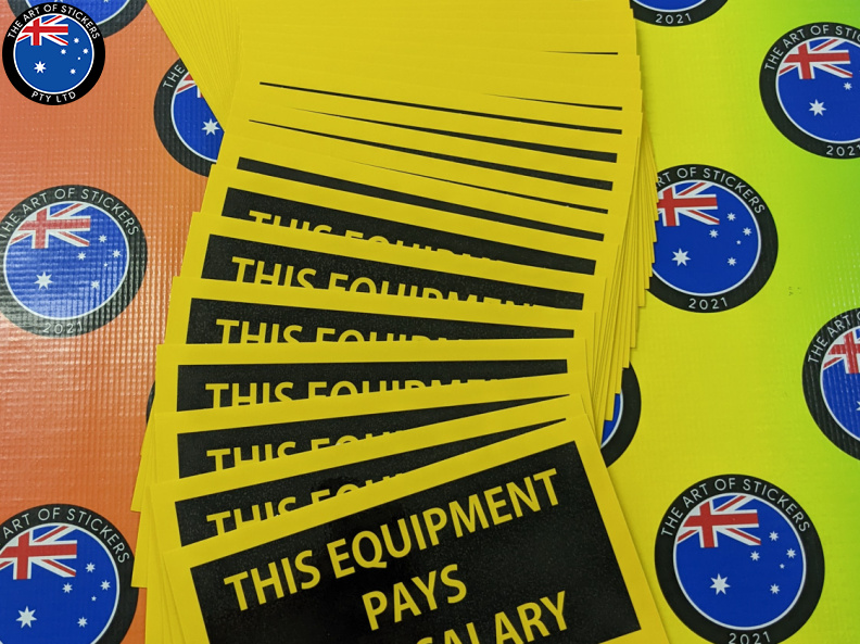 Bulk Custom Printed Contour Cut Die-Cut Take Care of Equipment Vinyl Business Stickers
