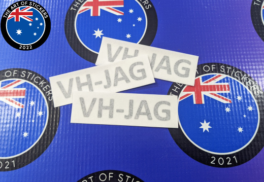Custom Vinyl Cut Lettering VH Jag Aircraft Business Stickers
