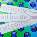 Custom Vinyl Cut Lettering Red Bottle Business Logo Stickers