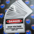 Bulk Catalogue Printed Contour Cut Die-Cut Danger High Voltage Vinyl Business Safety Signage Stickers