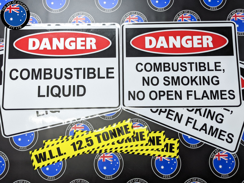 Catalogue Printed Contour Cut Die-Cut Danger Working Load Limit Vinyl Business Signage Stickers