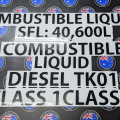 Custom Printed Contour Cut Die-Cut Combustible Liquids Vinyl Business Safety Stickers