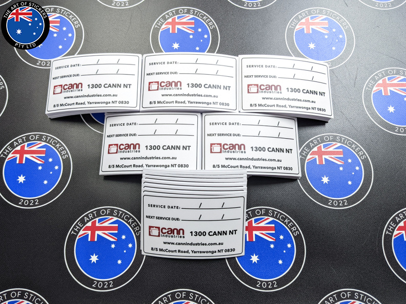 Bulk Custom Printed Contour Cut Die-Cut Cann Industries Service Tracking Vinyl Writable Business Label Sticker